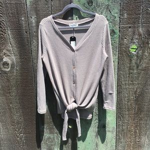 Button down, tie front top